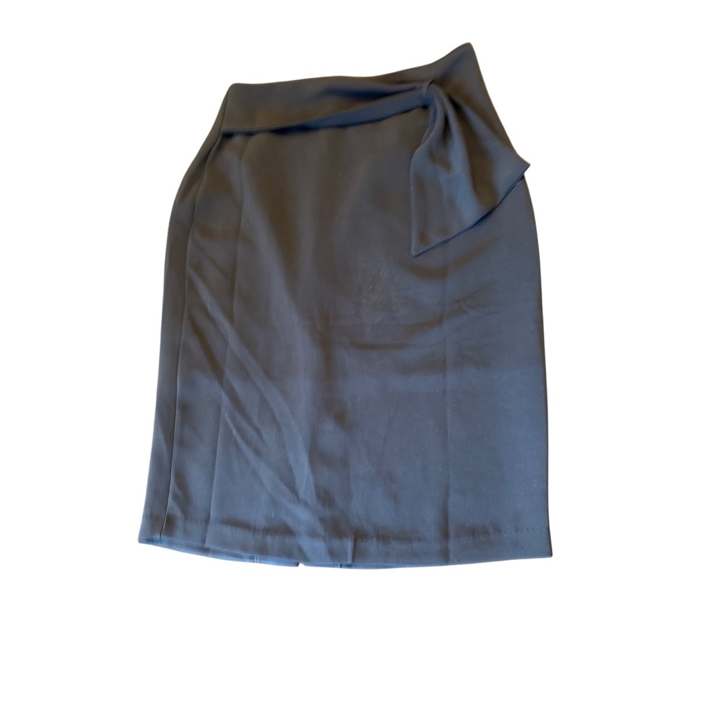 INA Pencil Skirt Black Side Tie Waist Revovle Stretch Knee Length Slim Fit